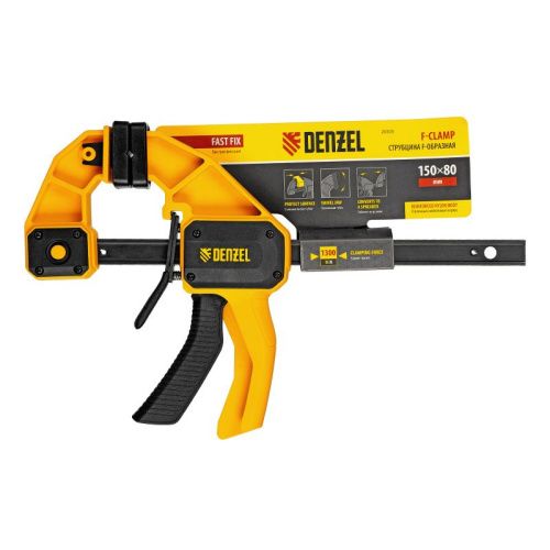 Струбцина F-образная, быстрозажимная, 150 х 80 мм, усиленный нейлоновый корпус Denzel-Tehinstrument