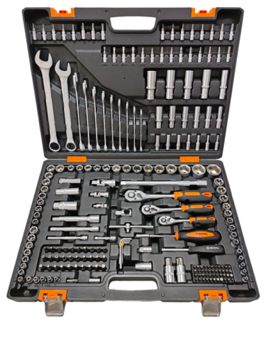 Набор инструментов, 1/2", 1/4", CrV, в кейсе 216 предм Вихрь-Tehinstrument