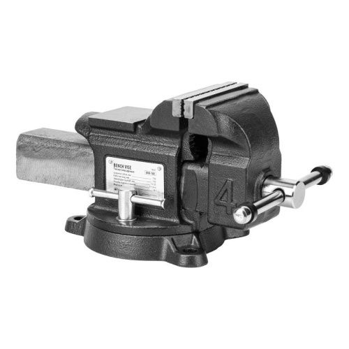 Тиски слесарные BVH-100, 100 мм, поворотные, стальная направляющая, с наковальней //Denzel-Tehinstrument