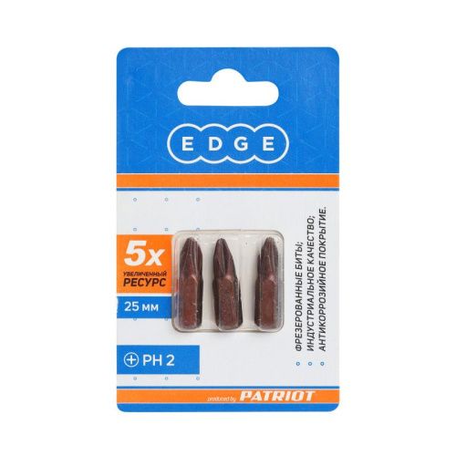 Бита PH2, сталь S2, длина 25 мм, 3  шт., Patriot-Tehinstrument