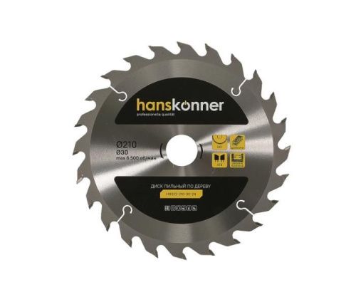 Пильный диск по дереву 210x30мм, 24 зубьев, Hanskonner-Tehinstrument