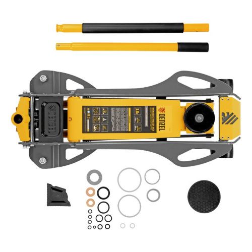 Домкрат гидравлический подкатной, 3,8 т, 110-580 мм, быстрый подъем, низкий подхват, проф. Denzel-Tehinstrument