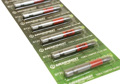 Биты t25x50мм, Torx Tamper, сталь S2, 10шт ЛЕНТА, БОЕКОМПЛЕКТ-Tehinstrument