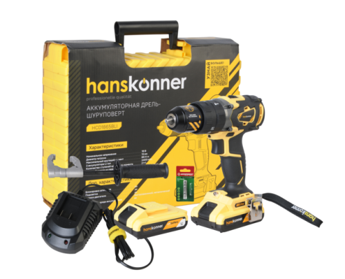Аккумуляторный шуруповерт Hanskonner HCD1865BLI Unibattery-Tehinstrument