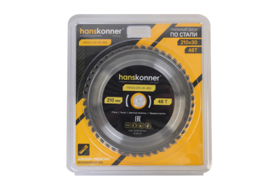 Пильный диск по СТАЛИ 210x30мм, 48 зубьев, Hanskonner-Tehinstrument