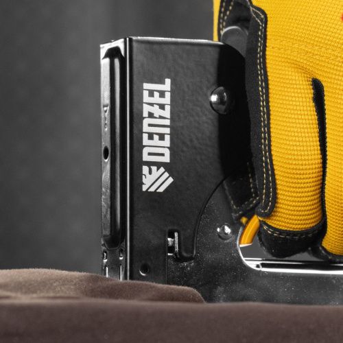 Степлер металл., скобы в комплекте, плавная регулировка удара, 2К рукоятка, тип 53, 4-14 мм Denzel-Tehinstrument