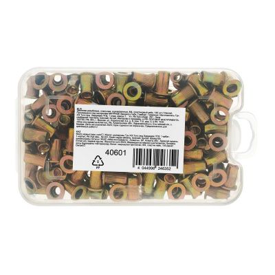 Заклепки резьбовые, стальные, оцинкованные, М4, пластиковый кейс, 140 шт. Denzel-Tehinstrument