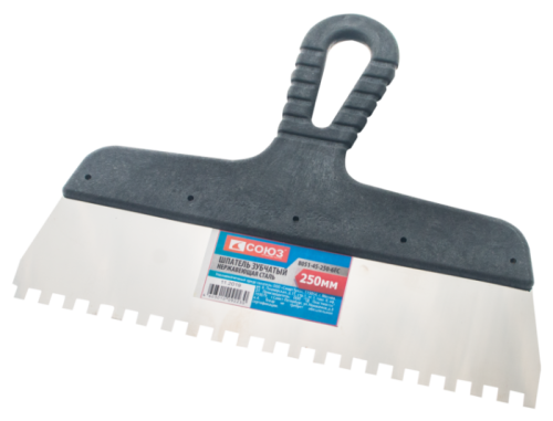 Шпатель 250 мм, зуб 6х6 мм СОЮЗ-Tehinstrument