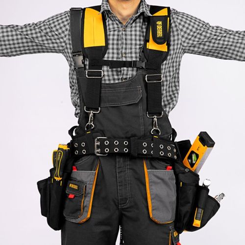 Пояс монтажника усиленный, с лямками, сумки поясные, держатель для молотка Denzel-Tehinstrument