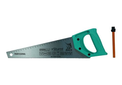 Ножовка по дереву, с карандашом, 360мм, 15-16TPI, 2D, серия Кулибин,  Sturm-Tehinstrument