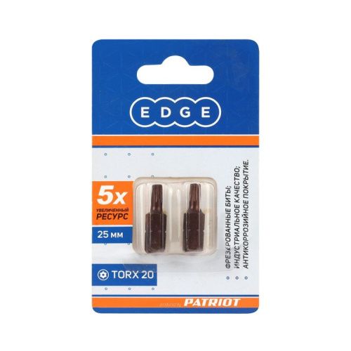 Бита T20, сталь S2, длина 25 мм, 2 шт., Patriot-Tehinstrument