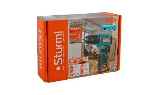 Аккумуляторный шуруповерт  Sturm CD1235BL 1BatterySystem12V-Tehinstrument