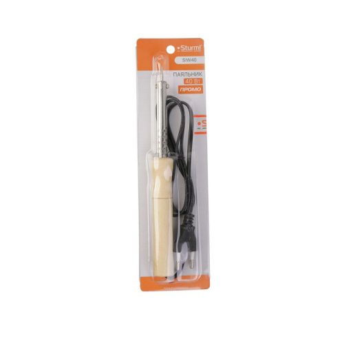 Электропаяльник 40ВТ, ДЕРЕВЯННАЯ рукоятка,  Sturm PROMO-Tehinstrument