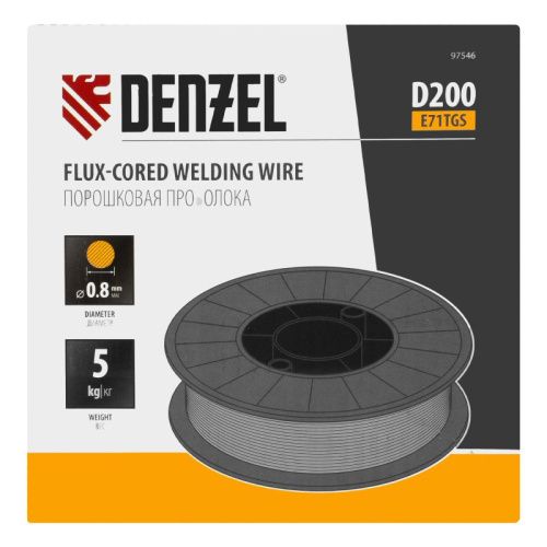 Порошковая проволока Е71TGS, диам. 0,8 мм, 5 кг, диам. катушки D200 Denzel-Tehinstrument