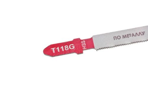 Пилки для лобзика по металлу T118G, 5 шт, 76х50мм, шаг зуба 0,8мм, тонкий прямой рез, HSS, БОЕКОМПЛЕКТ-Tehinstrument