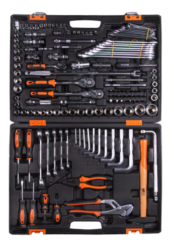 Набор инструментов, 1/2", 1/4", CrV, в кейсе 142 предм Вихрь-Tehinstrument