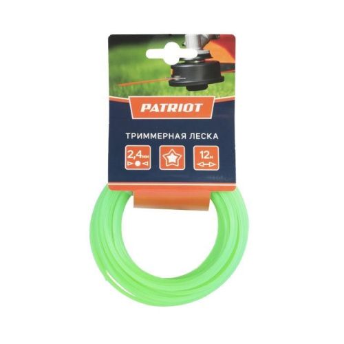 Леска D 2,4 мм L 12 м (звезда, зеленая), Patriot-Tehinstrument