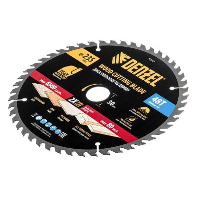 Пильный диск по дереву ф235 х 30 мм, 48 зубьев Denzel-Tehinstrument