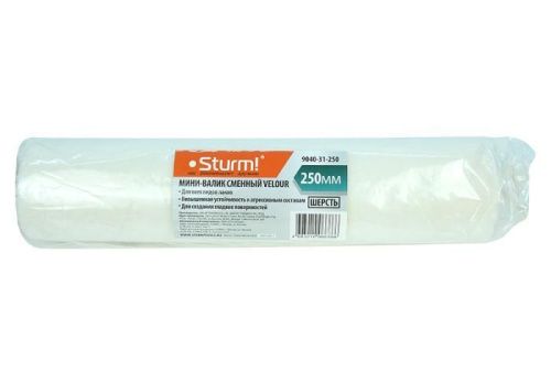 Валик сменный "VELOUR" 250 мм, D 48 мм, ворс 4 мм, ручка D 8 мм  Sturm-Tehinstrument