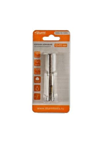 Коронка алмазная по керамограниту 12 х 65 мм, блистер,  Sturm-Tehinstrument
