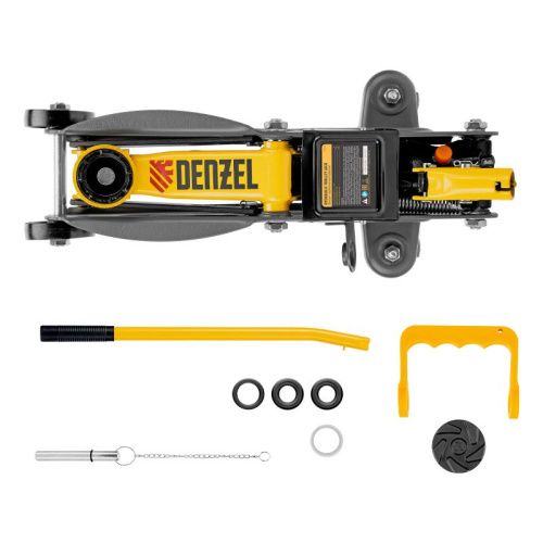 Домкрат гидравлический подкатной с фиксатором, 2 т, 130-330 мм Denzel-Tehinstrument