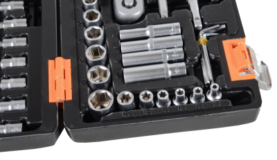 Набор инструментов, 1/4", CrV, пластиковый кейс 57 предметов Вихрь-Tehinstrument