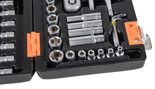 Набор инструментов, 1/4", CrV, пластиковый кейс 57 предметов Вихрь-Tehinstrument