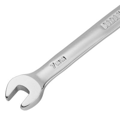 Ключ комбинированный трещоточный, 7 мм, CrV, матовый хром Denzel-Tehinstrument