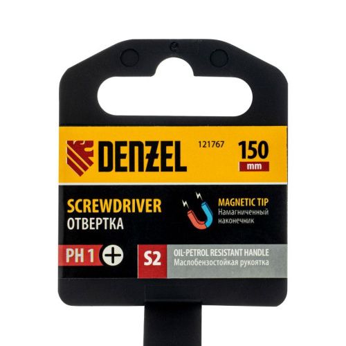 Отвертка, PH1х150 мм, S2, 3к рукоятка Denzel-Tehinstrument