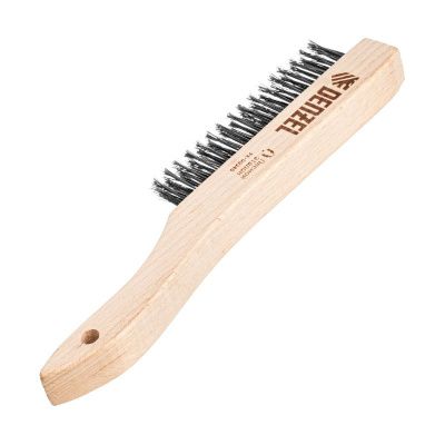 Щетка зачистная 3-х рядная, прямая проволока из нержавеющей стали с деревянной ручкой, EFP// Denzel-Tehinstrument