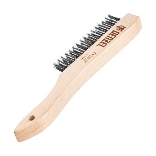 Щетка зачистная 3-х рядная, прямая проволока из нержавеющей стали с деревянной ручкой, EFP// Denzel-Tehinstrument