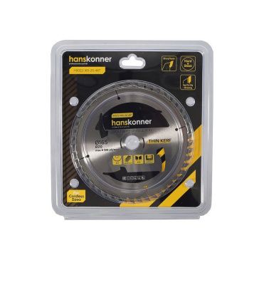 Пильный диск по дереву THIN KERF 165x20 мм, 48 зубьев, Hanskonner-Tehinstrument