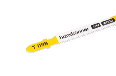 Пилки для лобзика по дереву 2шт, T119B (дерево, фанера 3-20мм) Hanskonner-Tehinstrument