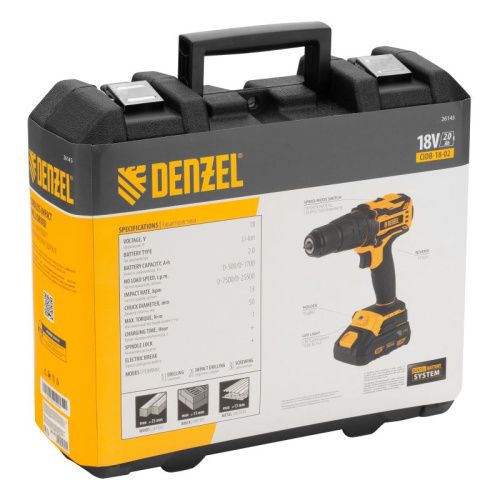 Дрель-шуруповерт аккумуляторная ударная бесщет Denzel CIDB-18-02-Tehinstrument