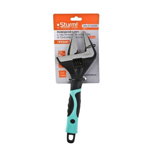 Разводной ключ с тонкими губками, 300 мм, зев 60мм, фосфатированный,  Sturm-Tehinstrument