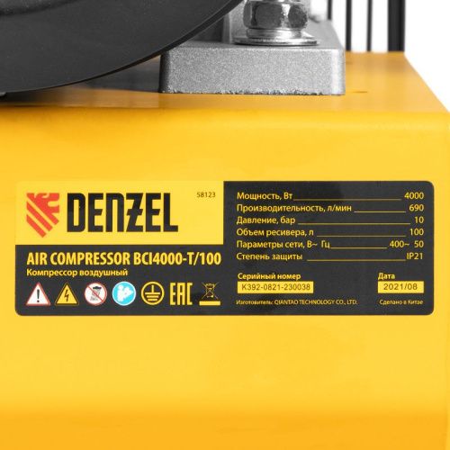 Компрессор воздушный, ременный привод Denzel BCI4000-T/100-Tehinstrument