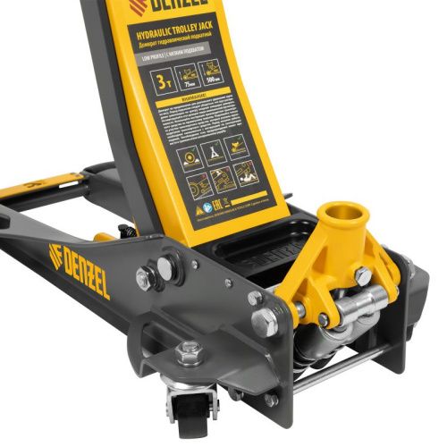 Домкрат гидравлический подкатной, 3 т, 75-500 мм, быстрый подъем, низкий подхват, проф. Denzel-Tehinstrument