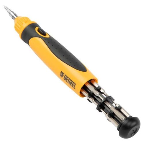 Отвертка реверсивная, механизм SmartPush mini 11 шт, CrMo Denzel-Tehinstrument