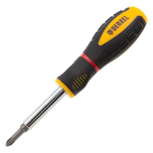 Отвертка комбинированная, SL3/16"-PH1, SL1/4"-PH2, 3-х компонентная рукоятка Denzel-Tehinstrument