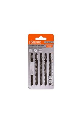 Пилки для лобзика по дереву T144D, 5 шт, 100х75мм, шаг зуба 4мм, быстрый прямой рез, HCS,  Sturm-Tehinstrument