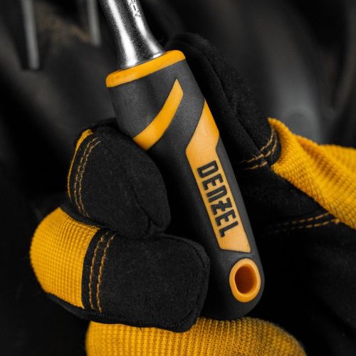 Ключ-трещотка 1/4", 90 зубьев, с быстрым сбросом, CrV Denzel-Tehinstrument