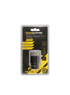 Коронка алмазная для УШМ, tilepro, 35 мм, вакуумн. Спекание алмазов, Hanskonner-Tehinstrument