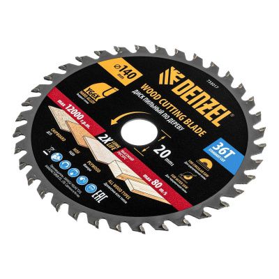 Пильный диск по дереву ф140 х 20 мм, 36 зубов Denzel-Tehinstrument