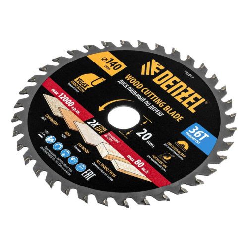 Пильный диск по дереву ф140 х 20 мм, 36 зубов Denzel-Tehinstrument