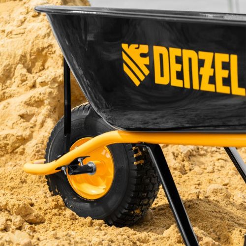 Тачка строительная, усиленная Denzel, объем 130 л, 230 кг, колесо 15х6.00-6-Tehinstrument