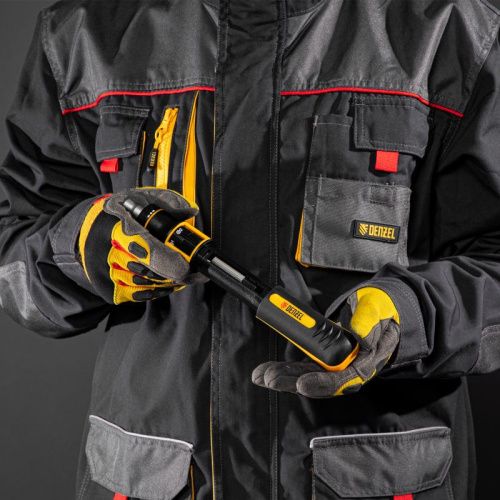 Отвертка реверсивная с револьверным механизмом, 11 шт, сталь S2  Denzel-Tehinstrument