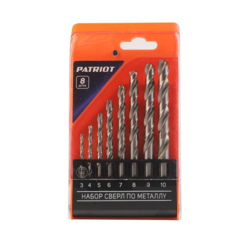 Набор сверл по металлу (3.0-10.0 мм, 8 шт.), PATRIOT-Tehinstrument