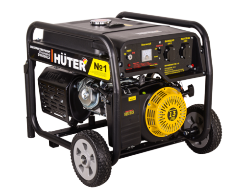 Портативный бензогенератор HUTER DY6500LX с колесами-Tehinstrument