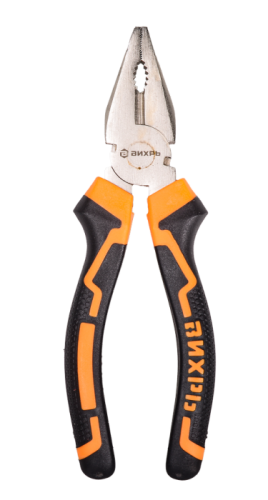 Плоскогубцы (пассатижи), 160мм., никелированные, двухкомпонентные рукоятки, Вихрь-Tehinstrument