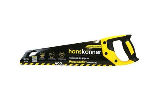 Ножовка по дереву, 400мм, 11-12 TPI, SK5, 3D зуб, Hanskonner-Tehinstrument
